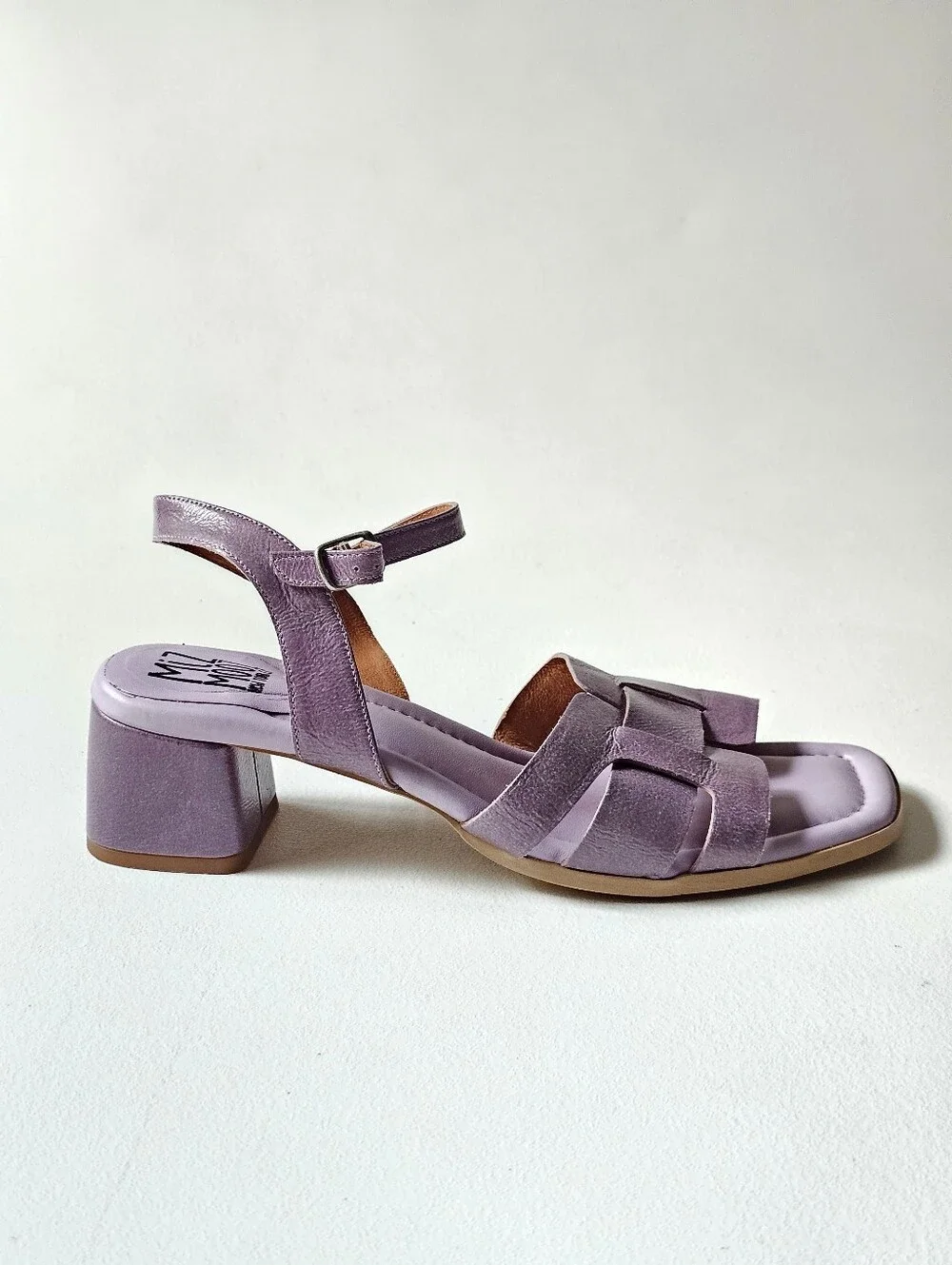 Miz Mooz Oakley Leather Block Heel Sandals Lavender Lilac EU 42 US 11 Portugal
